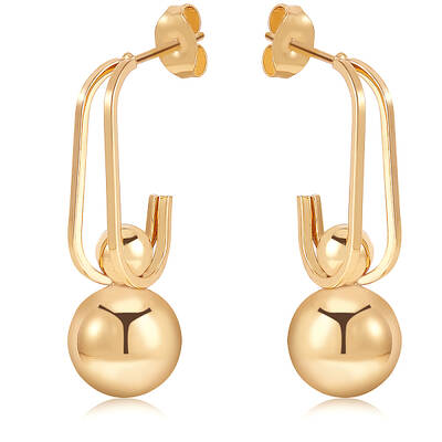 Stainless Steel Round Ball Dangle Stud Earrings for Women