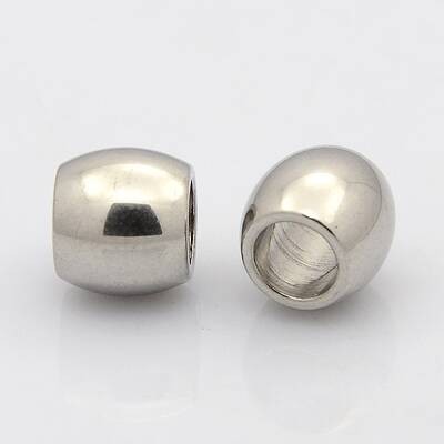 Tarnish Resistant Barrel 304 Stainless Steel European Beads