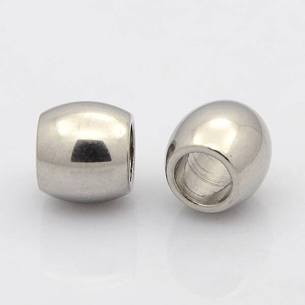 Tarnish Resistant Barrel 304 Stainless Steel European Beads