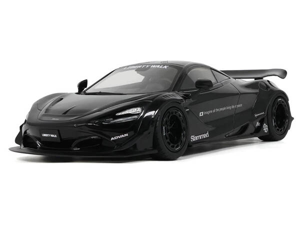 2023 McLaren 720S LB-Works - Liberty Walk Black 1/18 Model Car by GT Spirit