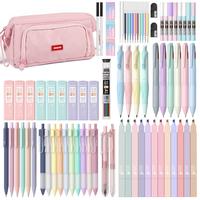 Nicpro Aesthetic School Supplies with Big Capacity Pen Case, Pastel Highlighters, Color & Black Ink Gel Pen, Mechanical Penci...