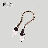 Polka Dot Silk-Chain Purse Strap – Elegant Scarf-Inspired Bag Extender with Gold Chain for Shoulder or Crossbody Bags