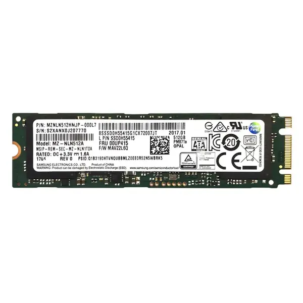 MZNLN512HMJP-000L7 Samsung PM871a 512GB Triple-Level Cell SATA 6Gb/s Mainstream Endurance (AES-256) M.2 2280 Solid State Driv...