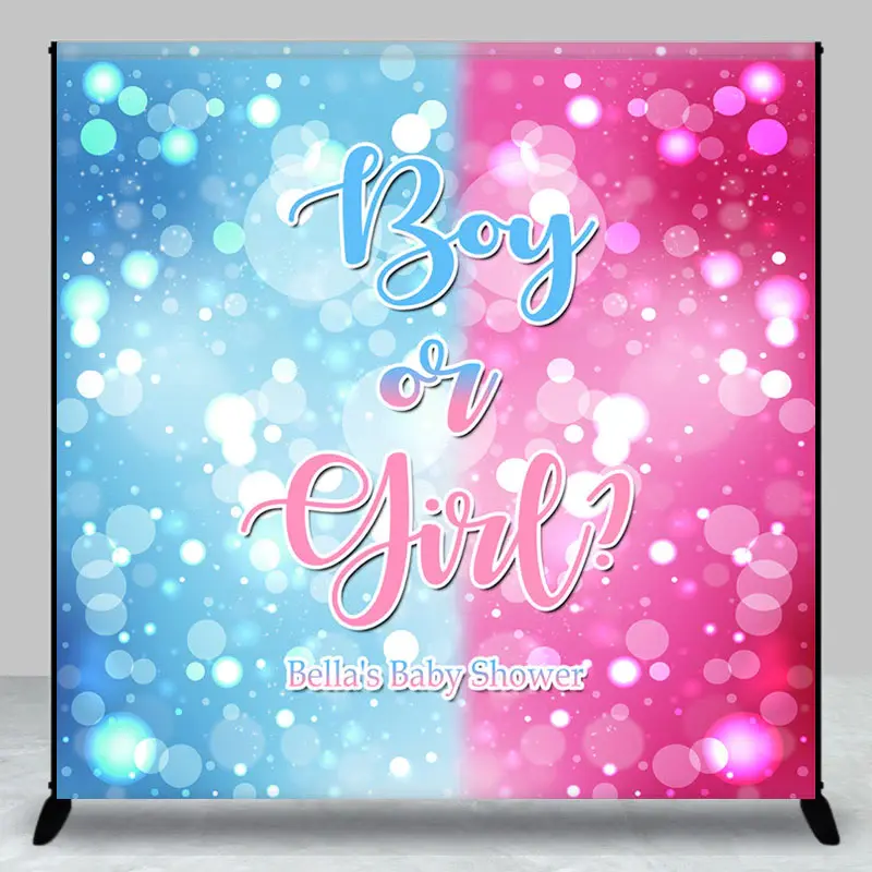 Custom Bokeh Pink Blue Baby Shower Backdrop for Party - Aperturee