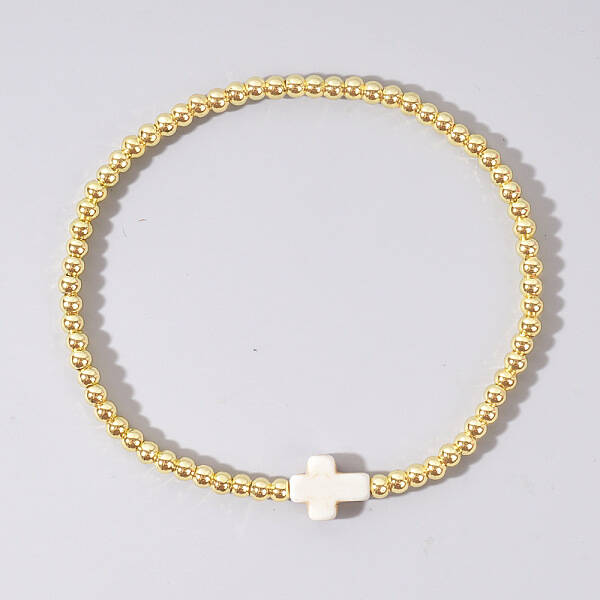 Brass Bead Stretch Bracelets for Women
