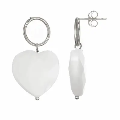 Heart Earrings | Metal Color: Silver
