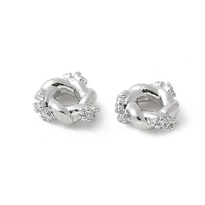 Brass Micro Pave Cubic Zirconia Daisy Spacer Beads