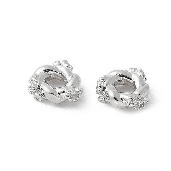 Brass Micro Pave Cubic Zirconia Daisy Spacer Beads