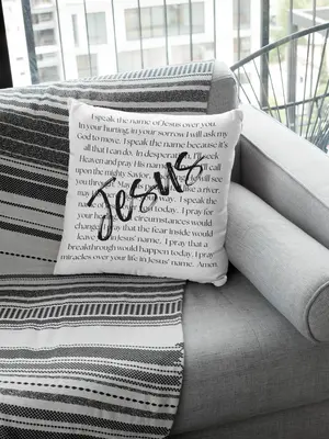 In Jesus' Name Prayer Pillow