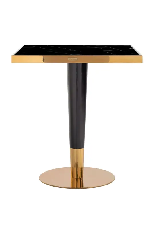 Square Black Marble Pedestal Dining Table | OROA Can Roca