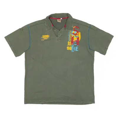 STATE HAWK Mens Polo Shirt Green 2XL