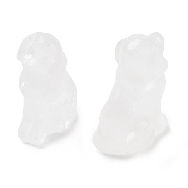 Natural Quartz Crystal Carved Dog Figurines