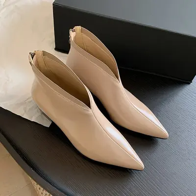 CHIKO Ahava Pointy Toe Block Heels Ankle Boots