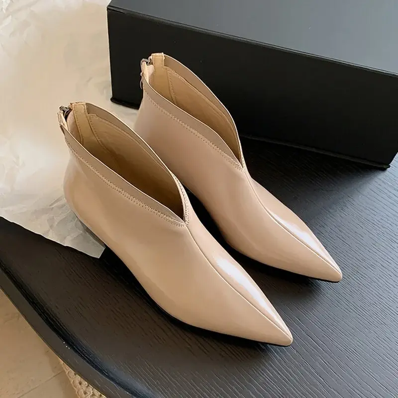 CHIKO Ahava Pointy Toe Block Heels Ankle Boots