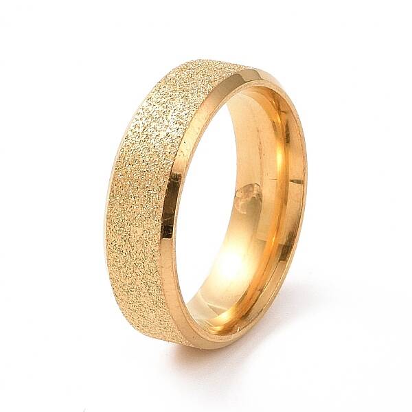 Textured 201 Stainless Steel Plain Band Ring for Women