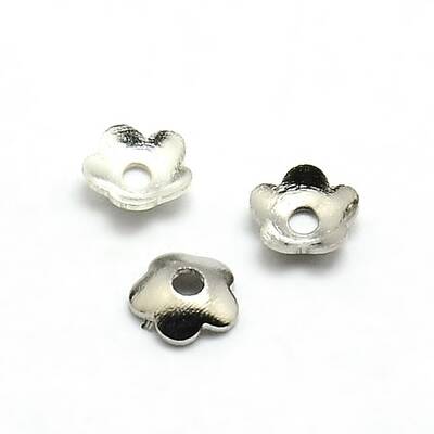 5-Petal Brass Tiny Flower Bead Caps