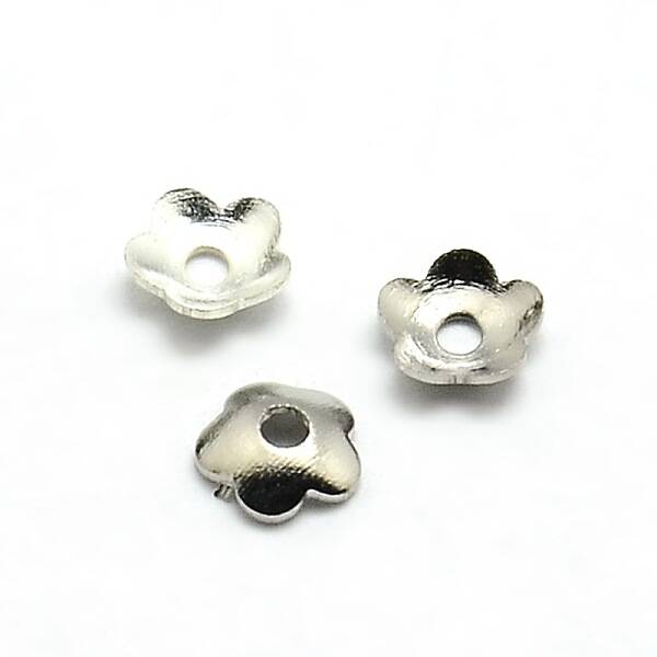 5-Petal Brass Tiny Flower Bead Caps
