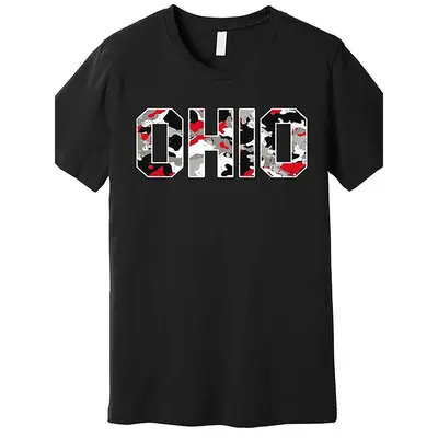 Ohio State Camo Premium funny Men'S Short Sleeve Graphic 100% Cotton T-Shirt - Versatile for Casual, Sports, Festive, All-Se...
