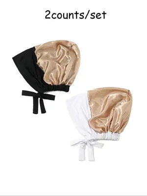 Women's Solid Color Satin Hijab, Fashionable Breathable Hijab with Bowknot Design, Casual Versatile Hijab for Daily Wear