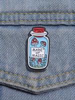 Creative Letter & Mushroom Decoration Bottle Design Brooch, Fashion Alloy Accessories for Women & Men, Suitable for Backpacks...