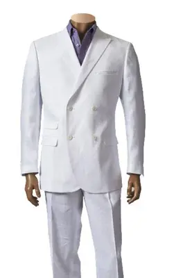 Mens White Linen Suit