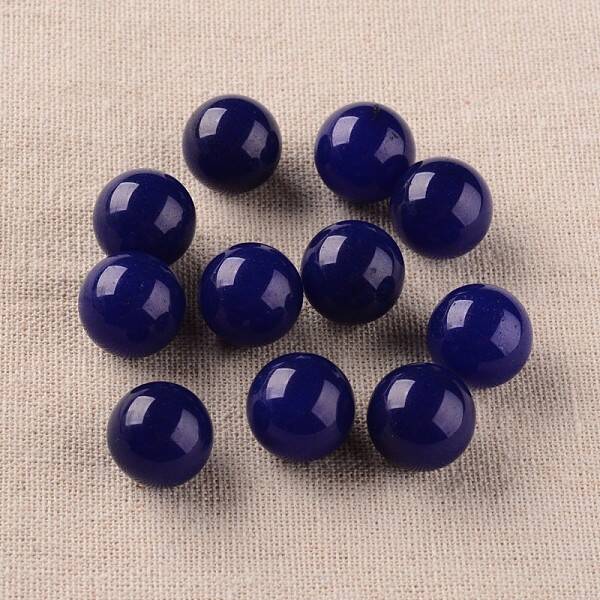Natural White Jade Round Ball No Hole Beads