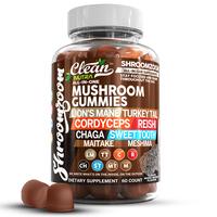 15in1 Mushroom Gummies with Lion's Mane Turkey Tail Cordyceps Reishi Chaga Sweet Toot Maitake Meshima Poria Cocos Shiitake Tr...