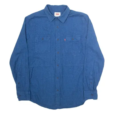 LEVI'S Mens Plain Shirt Blue Long Sleeve S