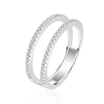 Agato Decent Silver Ring with Zirconia AGT-R18W - Circuit: 58 mm