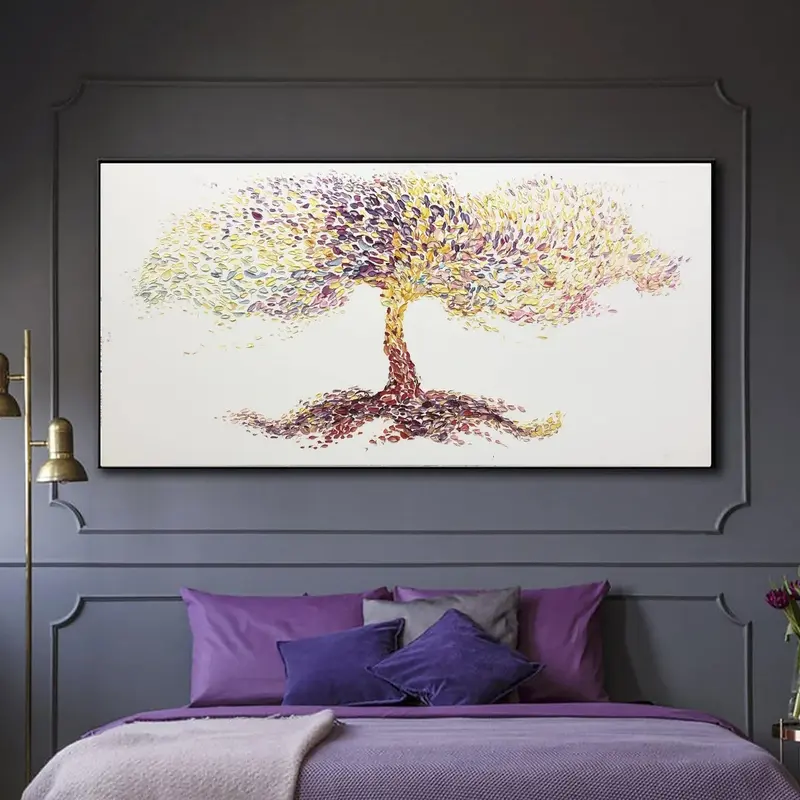 Large Oil Painting Original Canvas Tree Oil Painting Impasto Tree Painting Abstract Wall Art Paintings On Canvas Fine Art Wal...