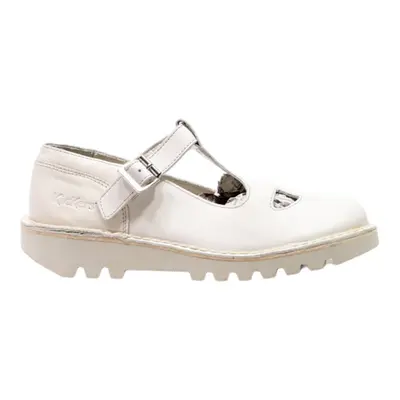 KICKERS Ballet Shoes White Leather Womens UK 4