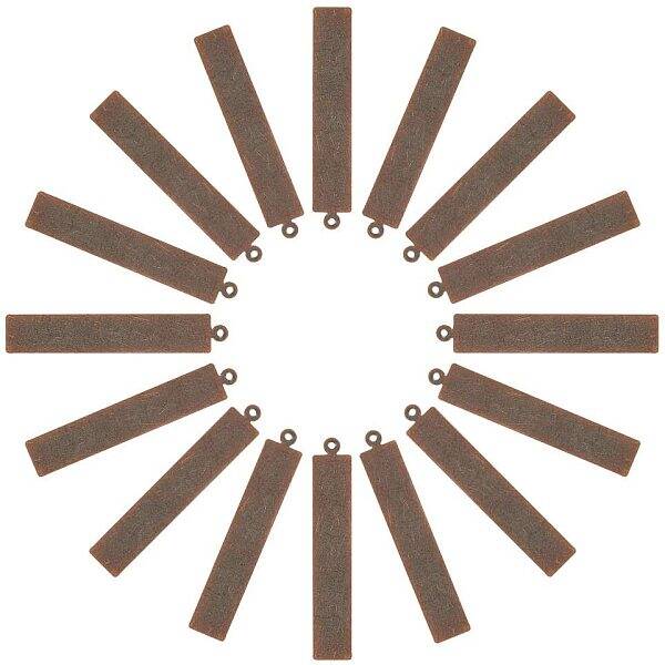 50pcs Brass Rectangle Blank Stamping Metal Tag Pendants Sets for Bracelet Earring Pendant Charms