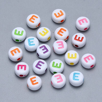 Craft Acrylic Horizontal Hole Letter Beads