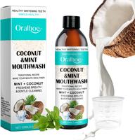 whitening mouthwash,Mint Coconut Oil Pulling Mouthwash,Coconut Mint Oil Pulling Oil Set,Removes stains and freshens breath,Te...