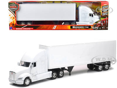 Kenworth T700 Truck with Dry Goods Trailer White \