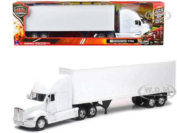Kenworth T700 Truck with Dry Goods Trailer White \