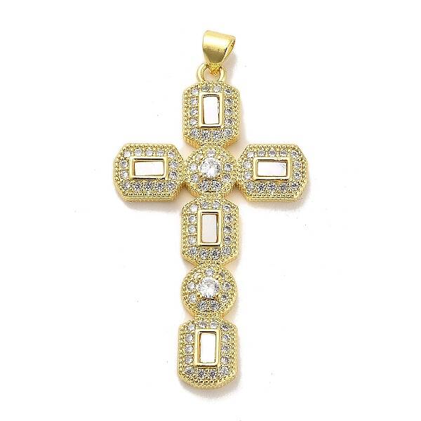 Brass Micro Pave Cubic Zirconia Pendants