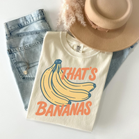 Comfort Colors That's Bananas Funny Graphic T-Shirt, Vintage Banana Lover Shirt, Retro Fruit Meme Tee for Women and Men, Tren...