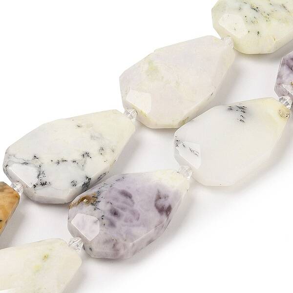 Natural White African Opal Beads Strands