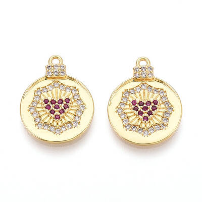 Brass Micro Pave Cubic Zirconia Pendants