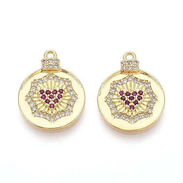 Brass Micro Pave Cubic Zirconia Pendants