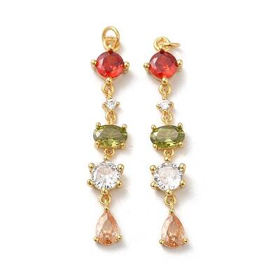 Rack Plating Brass Micro Pave Cubic Zirconia Pendants
