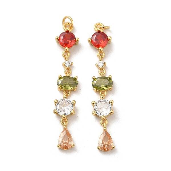 Rack Plating Brass Micro Pave Cubic Zirconia Pendants