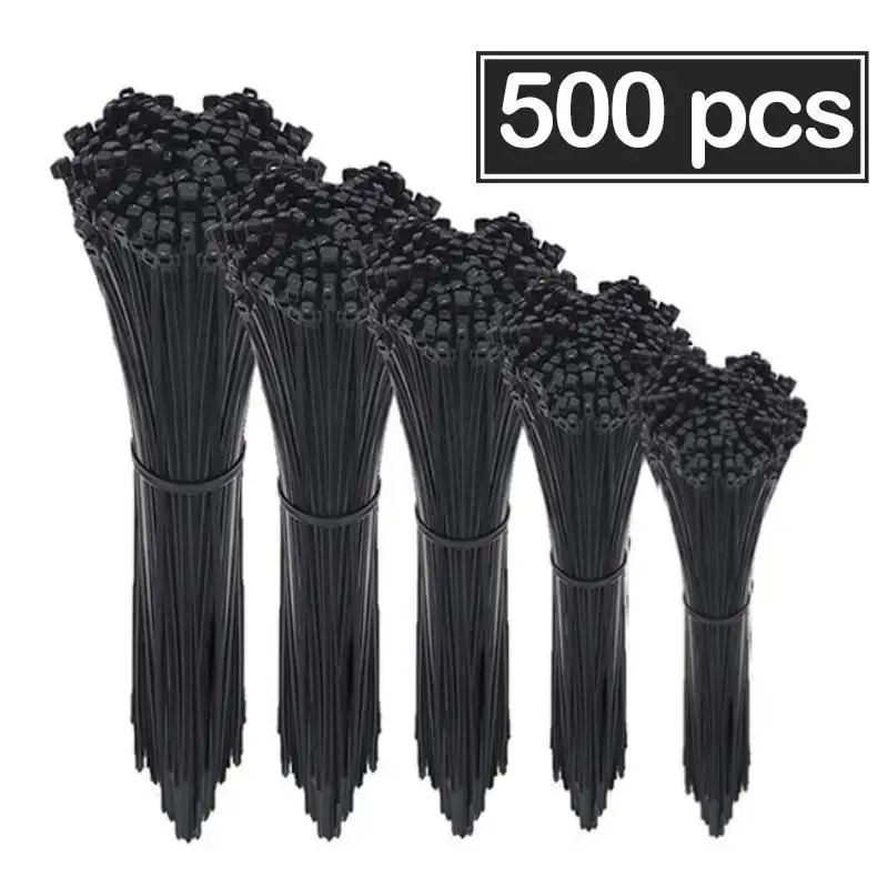 Zip Ties, 500pcs/pack Cable Ties, Heavy Duty Plastic Wire Ties, Multi-purpose Straps for Summer