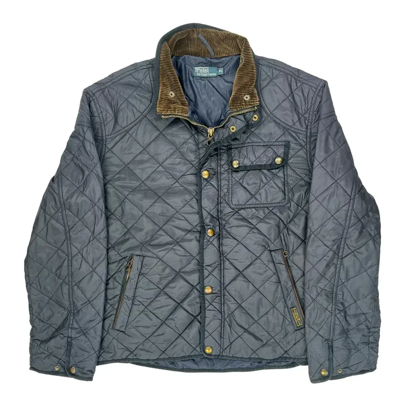 Quilted Polo By Ralph Lauren Jacket - XL Blue Polyester