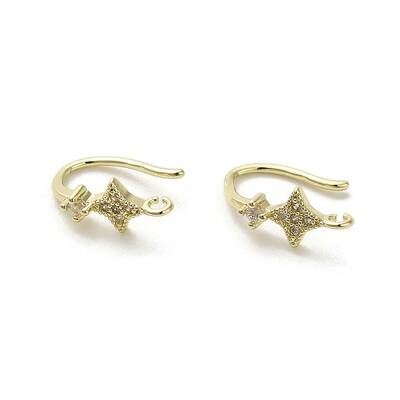 Brass Micro Pave Cubic Zirconia Earring Hooks