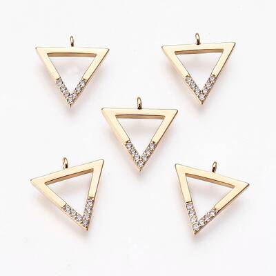 Brass Micro Pave Cubic Zirconia Charms