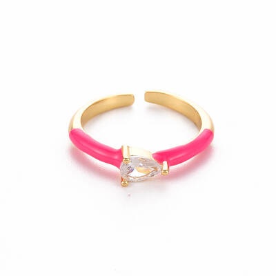 Brass Enamel Cuff Rings