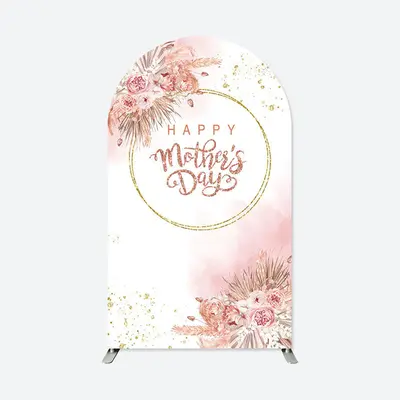 Aperturee Floral Glitter Happy Mothers Day Arch Backdrop For Event | Circle Arch Backdrop Diy | Diy Chiara Backdrop Cover | R...