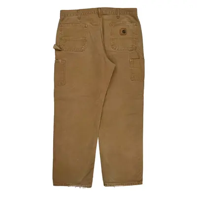 Made In Usa Carhartt Carpenter Trousers - 38? Waist Brown Cotton